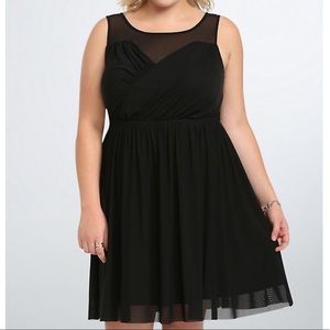 Torrid MESH FAUX SURPLICE SKATER DRESS